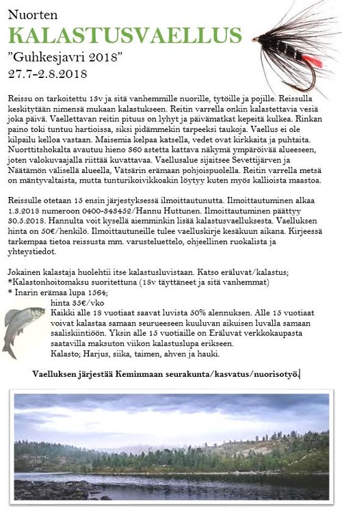 Nuorten Kalastusvaellus, Guhkesjavri 2018 Nuorten Kalastusvaellus, Guhkesjavri 2018