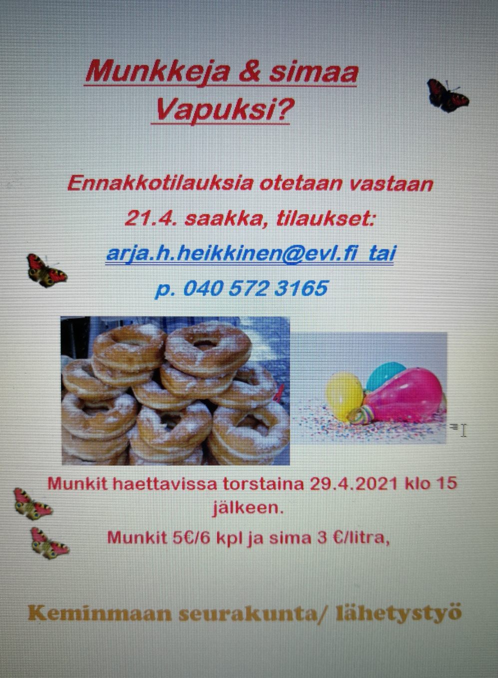 Munkkeja & simaa vapuksi Vappumyyjäiset