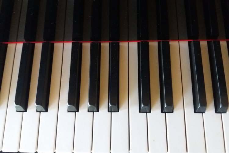 Kuva pianon koskettimista