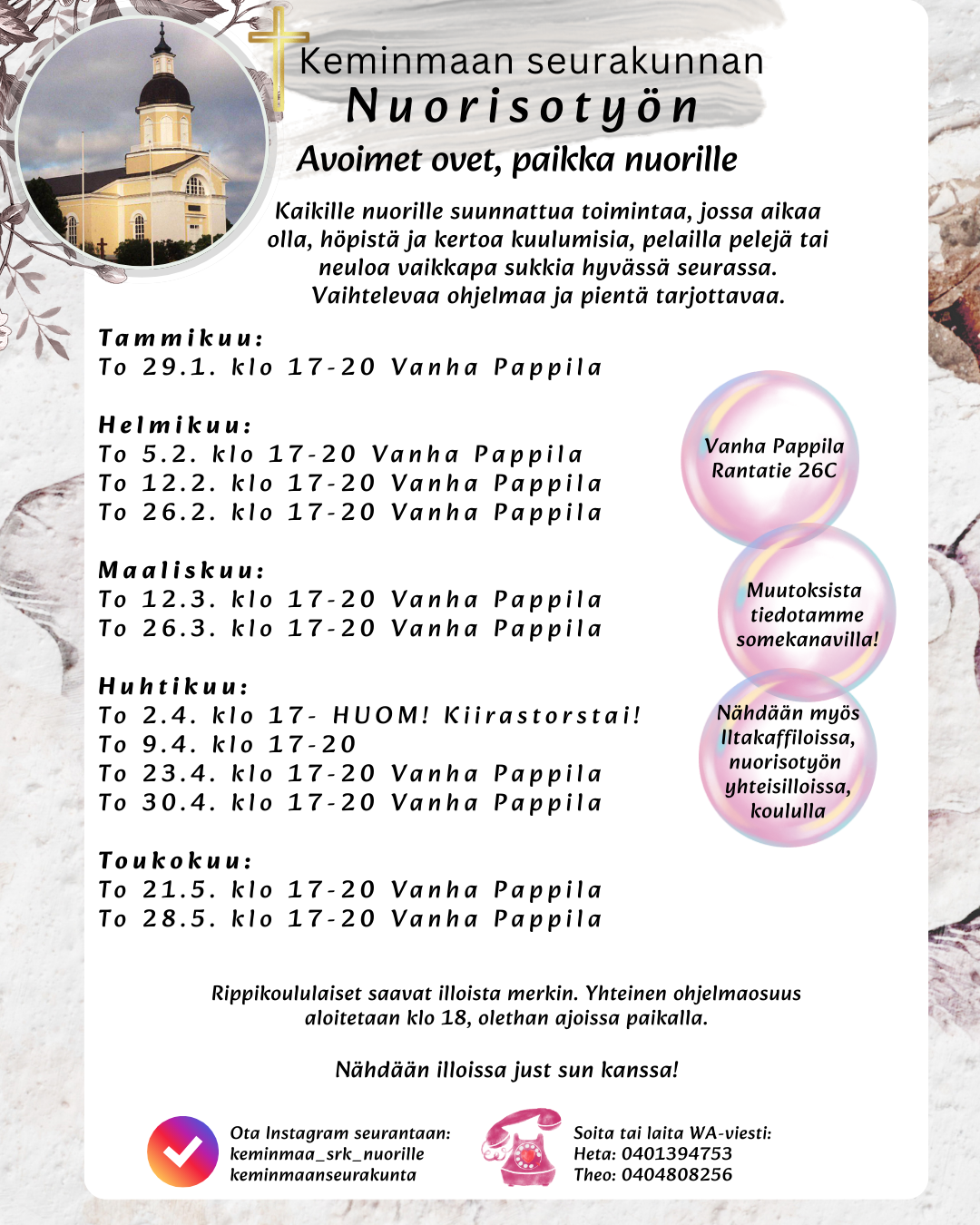 Avoimet ovet nuorille Vanhassa pappilassa